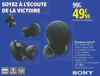 Carrefour Market Sony écouteurs sans fil offre