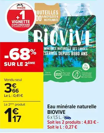 Carrefour Market Biovive eau minérale naturelle offre