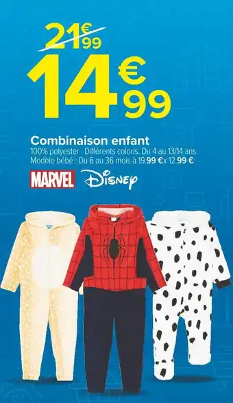 Disney / marvel combinaison enfant