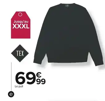 Promo Tex pull cachemire homme chez Carrefour Market