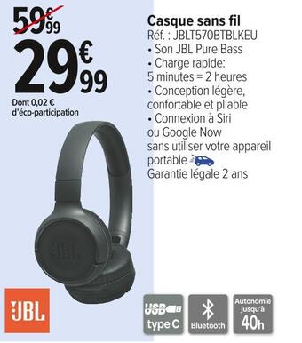 Carrefour Market Jbl casque sans fil offre