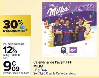 Carrefour Market Milka calendrier de l’avent fff offre