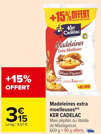 Carrefour Market Ker cadelac madeleines extra moelleuses offre