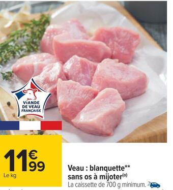 Carrefour Veau : blanquette sans os à mijoter offre