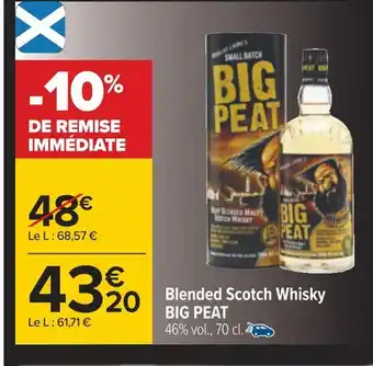 Carrefour Big peat blended scotch whisky offre