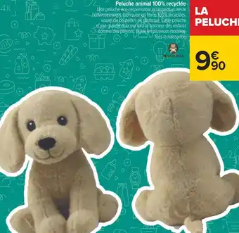 Carrefour Peluche animal 100% recyclée offre