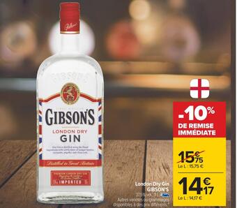 Carrefour Gibson's london dry gin offre