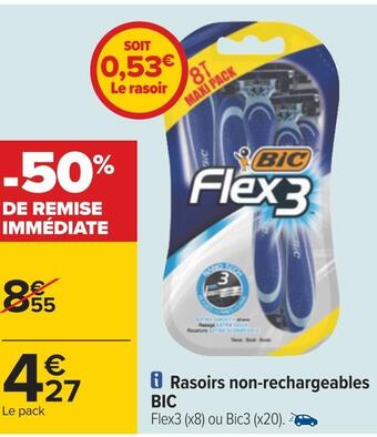 Carrefour Bic rasoirs non-rechargeables offre