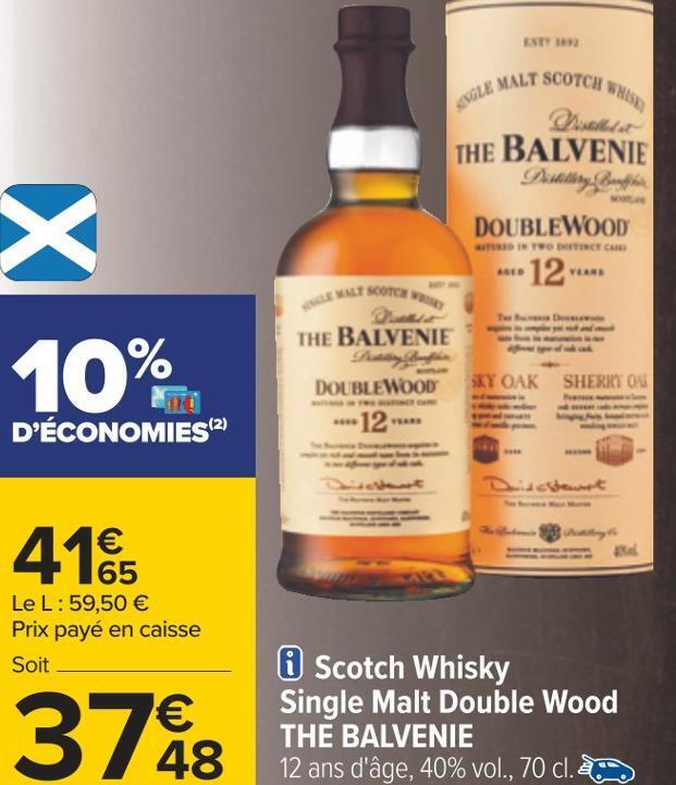 Promo The balvenie scotch whisky single malt double wood chez Carrefour