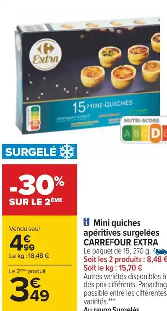 Carrefour Carrefour extra mini quiches apéritives surgelées offre