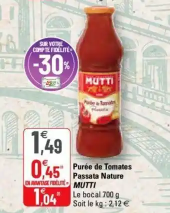 G20 Purée de Tomates Passata Nature offre