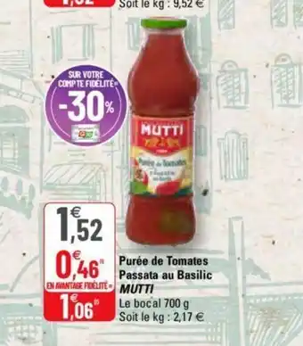 G20 Purée de Tomates Passata au Basilic offre