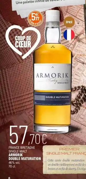 La Vignery France bretagne single malt armorik double maturation 46% vol. offre