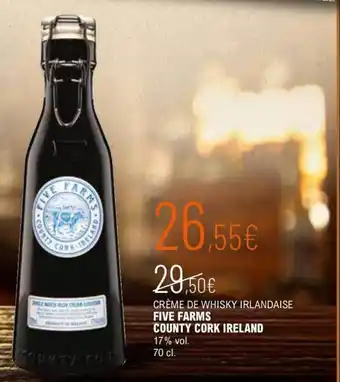 La Vignery Crème de whisky irlandaise five farms county cork ireland 17% vol. offre