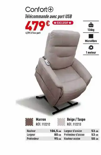 Fauteuil releveur confort+