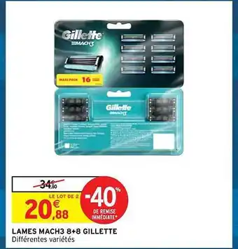 Intermarché Lames mach3 8+8 gillette offre