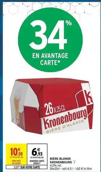 Intermarché Bière blonde kronenbourg offre