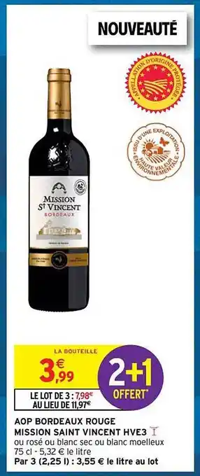 Intermarché Aop bordeaux rouge mission saint vincent hve3 offre