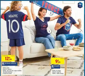 Intermarché Tee-shirt adulte fff, écharpe fff offre