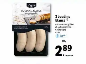 Lidl 3 boudins blancs deluxe offre