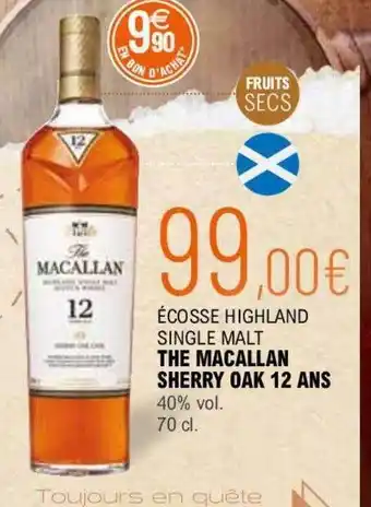La Vignery Écosse highland single malt the macallan sherry oak 12 ans 40% vol. offre
