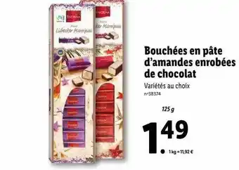 Lidl Bouchées en pâte d'amandes enrobées de chocolat favorina offre