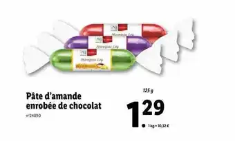Lidl Favorina pâte d'amande enrobée de chocolat offre