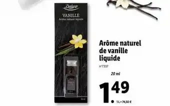Lidl Deluxe arôme naturel de vanille liquide offre
