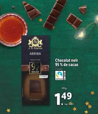 Lidl Chocolat noir 95% cacao jd gross offre