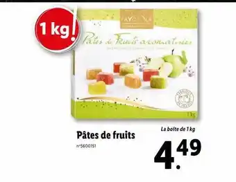 Lidl Favorina pâtes de fruits offre
