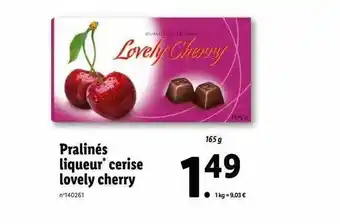 Lidl Pralinés liqueur cerise lovely cherry offre