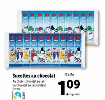 Lidl Sucettes au chocolat offre