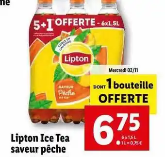Lidl Lipton ice tea saveur pêche offre