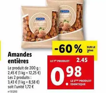 Lidl Amandes entières offre
