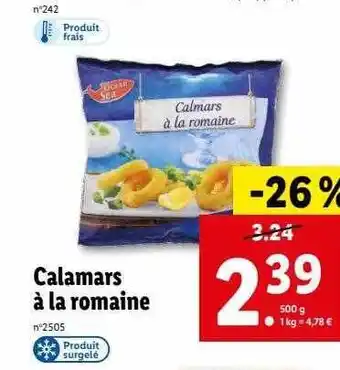 Lidl Calamars à la romaine ocean sea offre