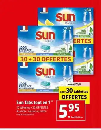 Lidl Sun tabs tout en 1 offre