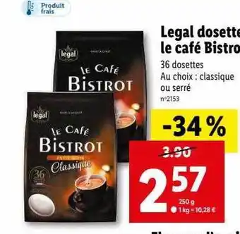 Lidl Legal dosette le café bistrot offre