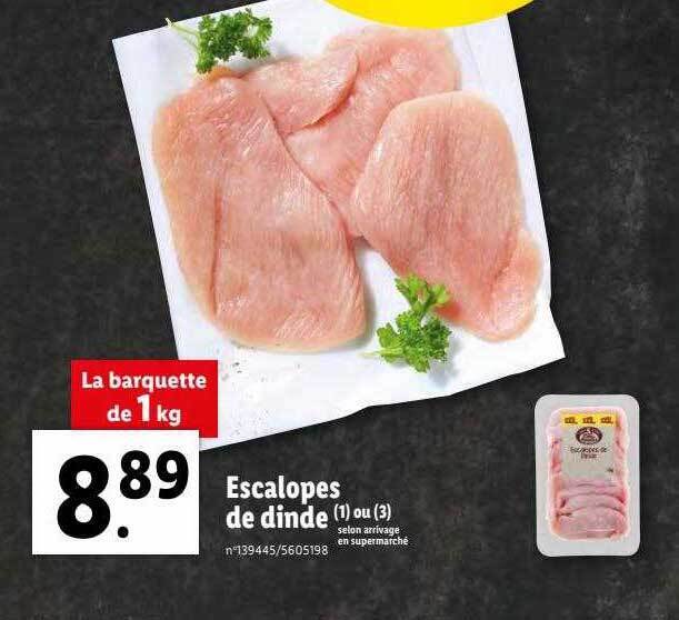 Promo Escalopes de dinde chez Lidl