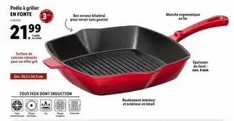 Lidl Silvercrest poêle à griller en fonte offre