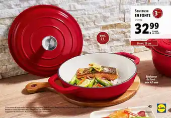 Lidl Sauteuse en fonte offre