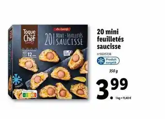 Lidl 20 mini feuilletés saucisse toque du chef offre