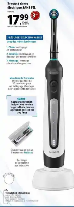 Lidl Brosse à dents électrique sans fil offre