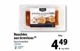 Lidl Deluxe bouchées aux écrevisses offre