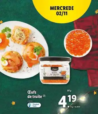 Lidl Deluxe oeufs de truite offre