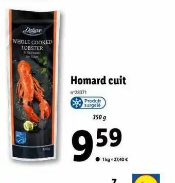 Lidl Deluxe homard cuit offre