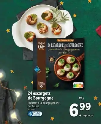 Toque du chef 24 escargots de bourgogne