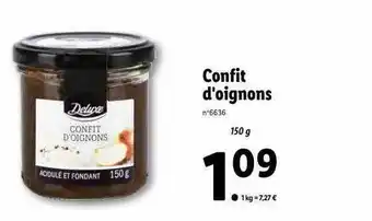 Lidl Confit d'oignons deluxe offre