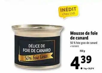 Lidl Mousse de foie de canard offre