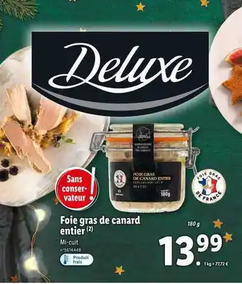 Lidl Foie gras de canard entier deluxe offre
