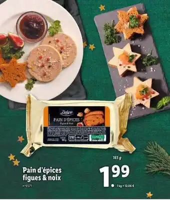 Lidl Deluxe pain d'épices figues & noix offre